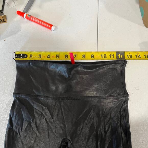 Spanx Faux Leather Black Leggings Pants Womens Size Small Mid Rise 2437 - Picture 7 of 10